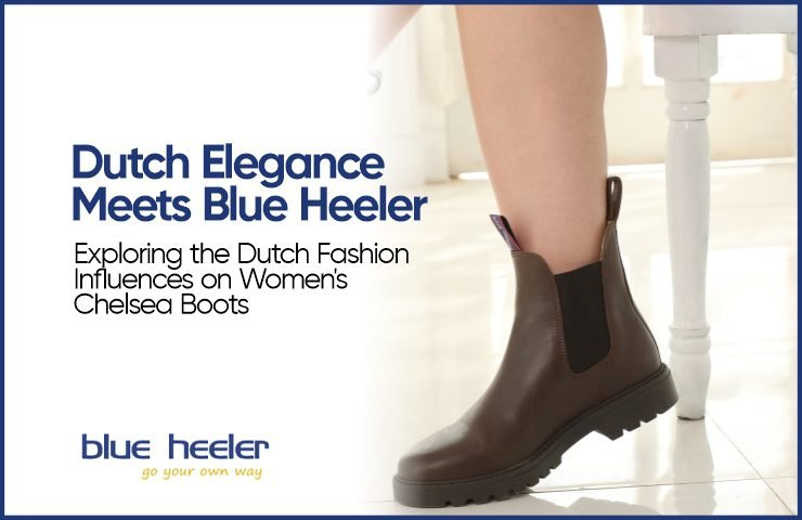 Women's brown Chelsea boot with black elastic side panel shown in a side view worn indoors with natural lighting.